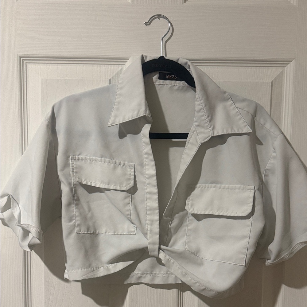 Moss white Cropped Shirt size M